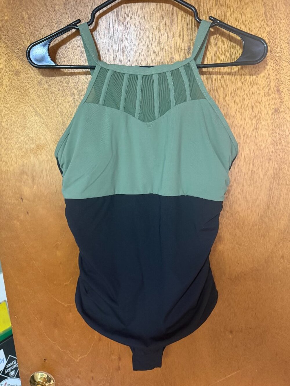Women's green & black bathing suit